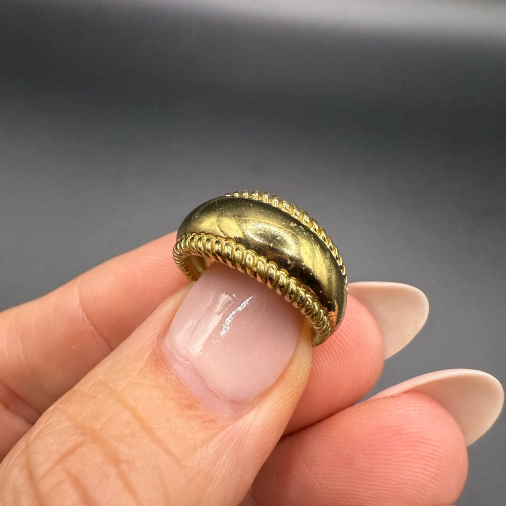 Vintage Carolyn Pollack Brass Rope Border Ring